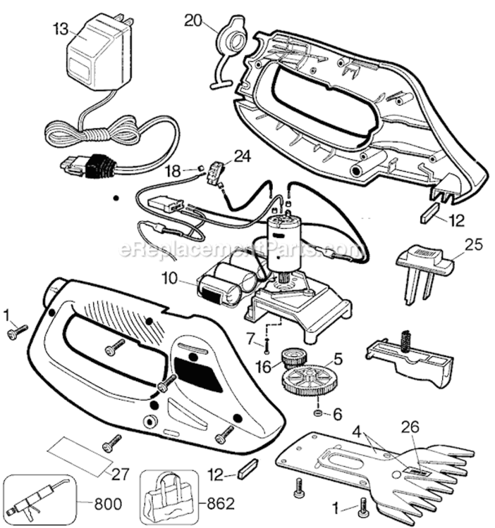 Page A Diagram and Parts List for GS500  Black and Decker Trimmer